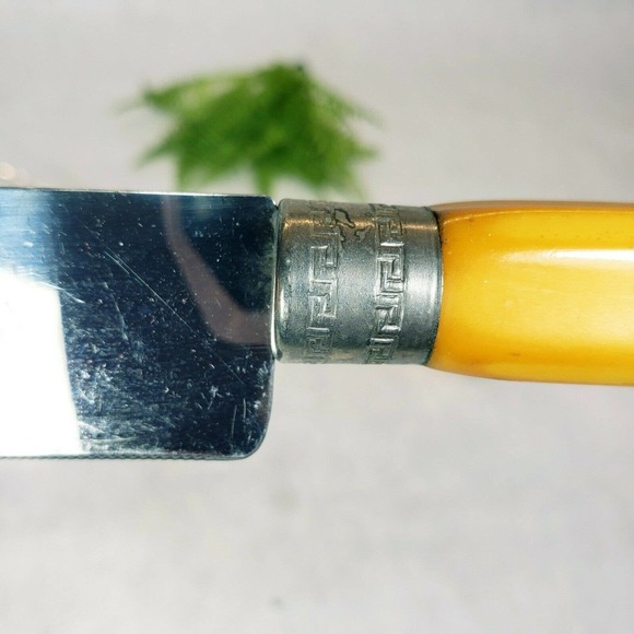 Vintage Richardson Sheffield Carving Set Butterscotch Bakelite Stainless Knife - Picture 7 of 10
